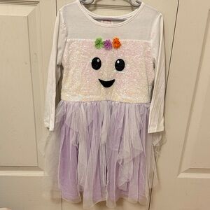 Pinky Sequin Ghost Dress - White and Lavender size 8
